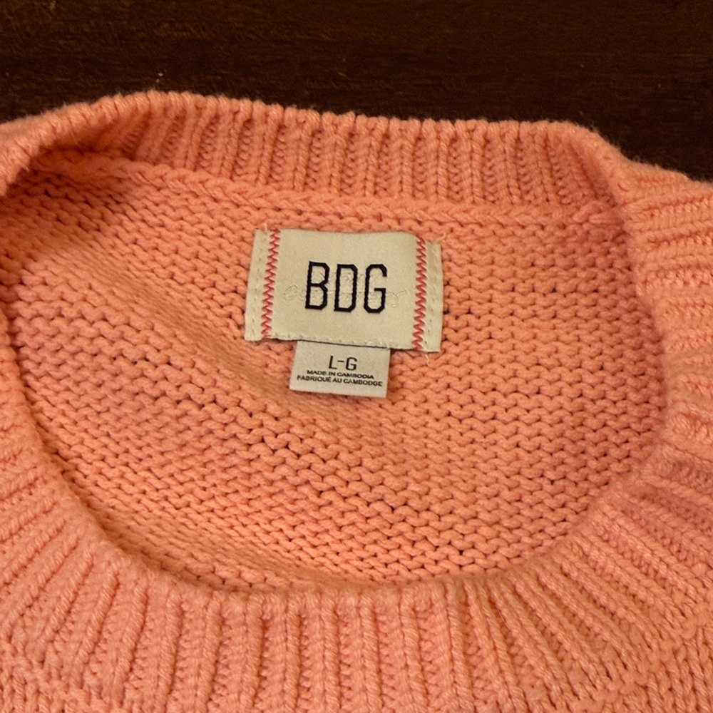 NWOT BDG Ibiza 1976 Peach Knit Vest | Retro Boho Coastal Cowgirl Cropped L - Picture 5 of 9